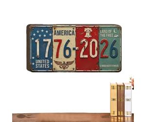 d'immatriculation du jour de l'indépendance, deux cent cinquante ans rustique, 1776-2026 Décoration de d'immatriculation | Pour salon, chambre à coucher, bureau