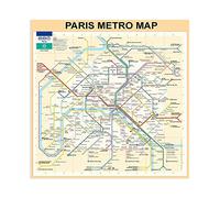 DìMò Art Impression sur papier (Poster) Cannon Bill Paris Metro Map - Peach mesure 70 x 70 cm