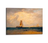 DìMò ART Impression sur Toile avec Cadre en Bois William Turner Tide Setting in Mesure 40x30 CM (15,75x11,81 inches)