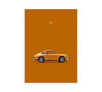 DìMò ART Impression sur toile (Canvas) Rogan Mark Porsche 911 1968 Orange Dimensions 100 x 75 cm