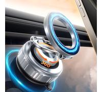 DIMONCOAT Support de téléphone magnétique avec rotation à 360 ° pour voiture, support de téléphone à ventouse [89+LBS aspiration et magnétique] Verrou pivotant réglable, pour votre voiture/miroir