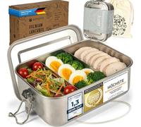 Dimono® Boîte à Lunch Inox 1400 ml - Bento Box Étanche avec Compartiments