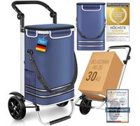 Dimono® Chariot de Courses Pliable 3-en-1 avec Compartiment Isotherme 56 L