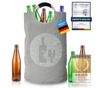 Dimono® Collecteur de Bouteilles; récipient de Consigne recyclé, Panier à Bouteilles & Sacs à Jouets ; Panier à emballages vides, Sac à Jouets & Panier à Linge, Or (Verre & Usage Unique, Beige)