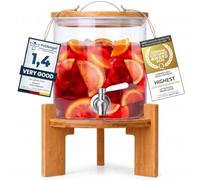 DIMONO® Distributeur de Boissons en Verre 5 L - Robinet Inox Anti-Goutte