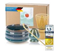 DIMONO® Kit Matcha Complet 4 Pièces - Bol Céramique, Fouet Bambou