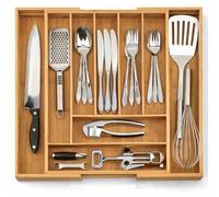 Dimono® Organisateur Tiroir Bambou - 7 à 9 Compartiments, Extensible 33,5-50 cm