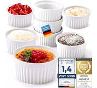 Dimono® Ramequins Céramique, Set de 8 Coupelles à Crème Brûlée 170 ml | Moules à soufflé & desserts - four, micro-ondes, lave-vaisselle & congélateur compatibles