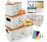 Dimono® Set de 3 Boîtes de Conservation Légumes - Couvercles Bambou
