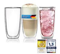 Dimono® Verre à eau à double paroi en verre borosilicaté, Verres à latte macchiato Longdrink & cocktail (2 pièce Verre à long drink)
