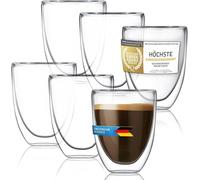 Dimono® Verres à Espresso Double Paroi 80 ml - Set de 6