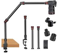DImotliyor Support de Bureau pour caméra aérienne, Bras articulé Flexible Amovible à 3 Sections avec vis de 6,35 mm, 3/8" et tête sphérique à 360°, Pince en C pour Appareil Photo Reflex