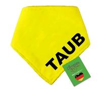 Dimples - Bandana triangulaire pour chiens sourds - Jaune - Taube - Bandana d'avertissement pour chiens et chats de toutes races - Toutes tailles (55 cm)