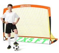 Dimples Excel But de Football Pop-Up Pliable | en Option avec Ballon, Pompe, Cônes | Ensemble de 1 ou 2 buts Portables en Trois Tailles | Idéal pour l’entraînement en Plein air des Enfants