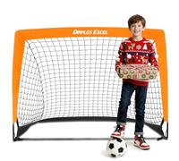Dimples Excel But de Football Pop-Up Pliable | en Option avec Ballon, Pompe, Cônes | Ensemble de 1 ou 2 buts Portables en Trois Tailles | Idéal pour l’entraînement en Plein air des Enfants