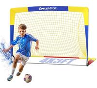 Dimples Excel But de Football Filet pour Jardin Extérieur Entraînement de Football pour Les Amateurs de Football (4'×3'- Bleu Jaune)