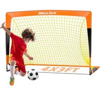 Dimples Excel But de Football Filet pour Jardin Extérieur Entraînement de Football pour Les Amateurs de Football (4'×3'- Orange Noir)
