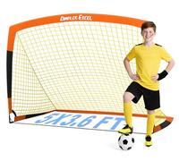 Dimples Excel But de Football Pop-Up - Pliable pour Enfants | 1 But 152x110 cm, Orange Noir | Léger, Portable et à Montage Instantané | Idéal pour Le Jardin et comme Cadeau