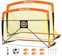Dimples Excel Set de Buts de Football Pliables avec Cibles, Ballon, Pompe & Cônes - 5x3.6 FT OB Pro
