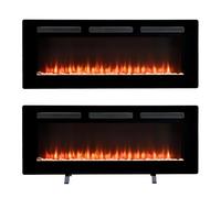 Dimplex Cheminée électrique Sierra 48" / 122 cm - Cheminée décorative avec Chauffage et Faux feu - Effet de Flamme LED réaliste - À Poser, encastrer ou Suspendre - Commande Via Application - 121,9 cm