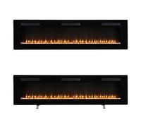 Dimplex Cheminée électrique Sierra 72" / 183 cm - Cheminée décorative avec Chauffage et Faux feu - Effet de Flamme LED réaliste - À Poser, encastrer ou Suspendre - Commande Via Application - 182,9 cm