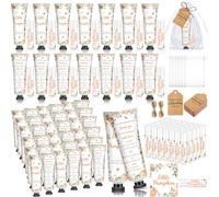 Dimsile Lot de 50 lotions pour les mains et baume à lèvres pour fête prénatale - Cadeau pour fête prénatale - Lotion pour les mains et baume à lèvres - Format voyage - Avec sacs en organza et