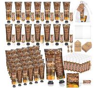 Dimsile Lot de 50 lotions pour les mains et baume à lèvres pour fête prénatale - Cadeau pour fête prénatale - Lotion pour les mains et baume à lèvres en vrac avec sacs en organza (citrouille rustique)