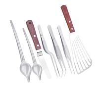 DimyFew 7 Pièces Ustensiles de Dressage Outils de Décoration Pinces Culinaires Cuillères pour Sauce et Racloir en Acier Inoxydable pour Un Stylisme Alimentai, 7 Pièces