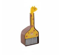 DimyFew Balai Enfant Ensemble Jouet Balayette Pelle Petit Format Poils Souples Compact Approprié à Crèche Organisation Enfant , Jaune+Brun