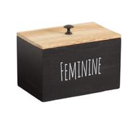 DimyFew Boîte à dosettes de lessive, rangement d'accessoires de salle de bain, conteneur décoratif avec couvercle, Noir