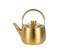 DimyFew Bouilloire en Inox Épaisse Haute Capacité Chauffe Rapide Versement Sécurisé Ouverture Pratique Adaptée Cuisine Domestique Traiteur Professionnel, Or