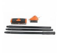 DimyFew Brosse à Mauvaises Herbes avec Tête Triangulaire Manuel Outil Désherbage avec Manche Long Métallique Brosse Désherbage Manche pour Terrasse