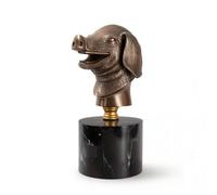 DimyFew Buste d'animal avec Socle Marbré Statue Chic Décoration pour Entrée, Bureau, Meuble TV, FTKD6282A Cochon