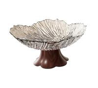 DimyFew Coupe à Fruits sur Pied, Plateau à Fruits avec Socle, Présentoir Décoratif, Support à Apéritifs, Matériau PET, Design, Blanc