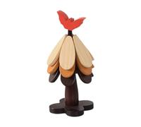 DimyFew Dessous de Plat Tapis de Table sous-verre Support de Pot Manique Pliable En Forme D'Arbre En Bois Massif Adapté pour La Protection de La Table et La, Chauve-souris Rouge