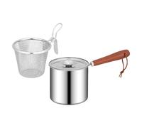 DimyFew Friteuse Profonde Casserole à Huile Acier Inoxydable Panier Filtrant Pratique Poignée Résistante Convient à La Cuisine Maison Préparation Des Plats, Style A