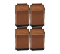 DimyFew Lot de 4 Patins Anti-vibrations Carrés et Antidérapants pour Pieds de Meubles, Rehausseurs de Meubles pour Canapés et Chaises, Brun, 3 Couches