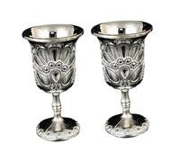 DimyFew Mini Gobelet, Cadeaux de Verres à Liqueur En Métal, Tasse à Vin de Whisky En Relief pour La Décoration D'anniversaire de Bar de Fête, 2 Argent