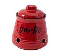 DimyFew Organisateur D'ail, Organisateur D'épices Robuste, Récipient de Rangement pour Comptoir, Accessoire de Cuisine Ventilé, Rouge