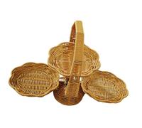 DimyFew Panier à Fruits Tressé, Présentoir En Rotin Imitation pour Pâtisseries et Oignons