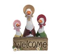 DimyFew Panneau Bienvenue avec Canards Rustique Plaque D'accueil avec Canards Style Cottage Décoration pour Porche, Jardin