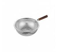 DimyFew Passoire Inox 304 Passoire Passoire à Mailles Passoire à Pâtes Écumoire avec Manche en Bois Anti-chaleur pour Égoutter Légumes Rincer Fruits Séparer, 26 Cm