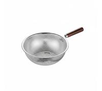 DimyFew Passoire Inox 304 Passoire Passoire à Mailles Passoire à Pâtes Écumoire avec Manche en Bois Anti-chaleur pour Égoutter Légumes Rincer Fruits Séparer, 29 Cm