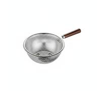 DimyFew Passoire Inox 304 Passoire Passoire à Mailles Passoire à Pâtes Écumoire avec Manche en Bois Anti-chaleur pour Égoutter Légumes Rincer Fruits Séparer, 23 Cm