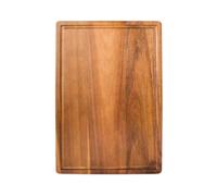 DimyFew Planche à Découper avec Rainure à Jus Rectangulaire Planche à Découper En Acacia Naturel Ustensile Cuisine pour Préparation des Repas, Grand 38x26x1.5cm