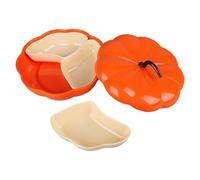 DimyFew Plateau à Servir Citrouille Halloween Plateau à Friandises Divisé Élégant avec Bols Individuels Couvercle Amovible Support Transportable Présentoir P, 3 Grilles