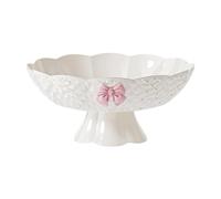 DimyFew Plateau de Présentation sur Pied, Coupe à Fruits Multifonctionnelle, Porte-collations, Décoration de Bureau Créative En Polypropylène Robuste, Blanc