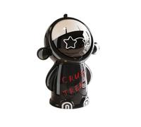 DimyFew Poubelle de Bureau Astronaute Mini Bac de Table avec Couvercle Balançant Anti-odeur et Conception PP Solide Adaptée aux Étudiants Bureau Partagé Lecture, Black