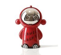 DimyFew Poubelle de Bureau Astronaute Mini Bac de Table avec Couvercle Balançant Anti-odeur et Conception PP Solide Adaptée aux Étudiants Bureau Partagé Lecture, Red