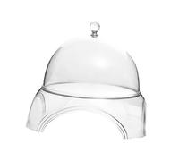 DimyFew Présentoir à Gâteau Transparent Muni D'Une Cloche Ronde et Lisse Plateau de Présentation pour Desserts et Biscuits Plateau de Service Pâtisserie Élég, M